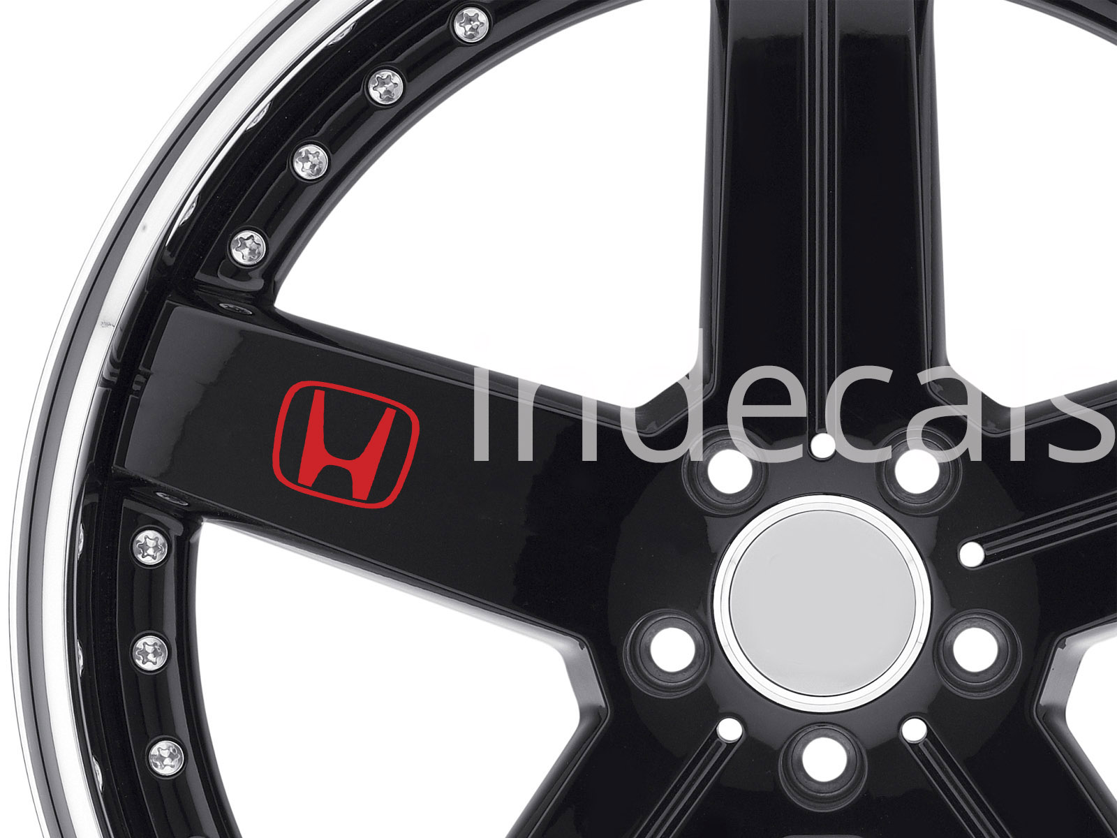6 x Honda Stickers for Wheels - Red