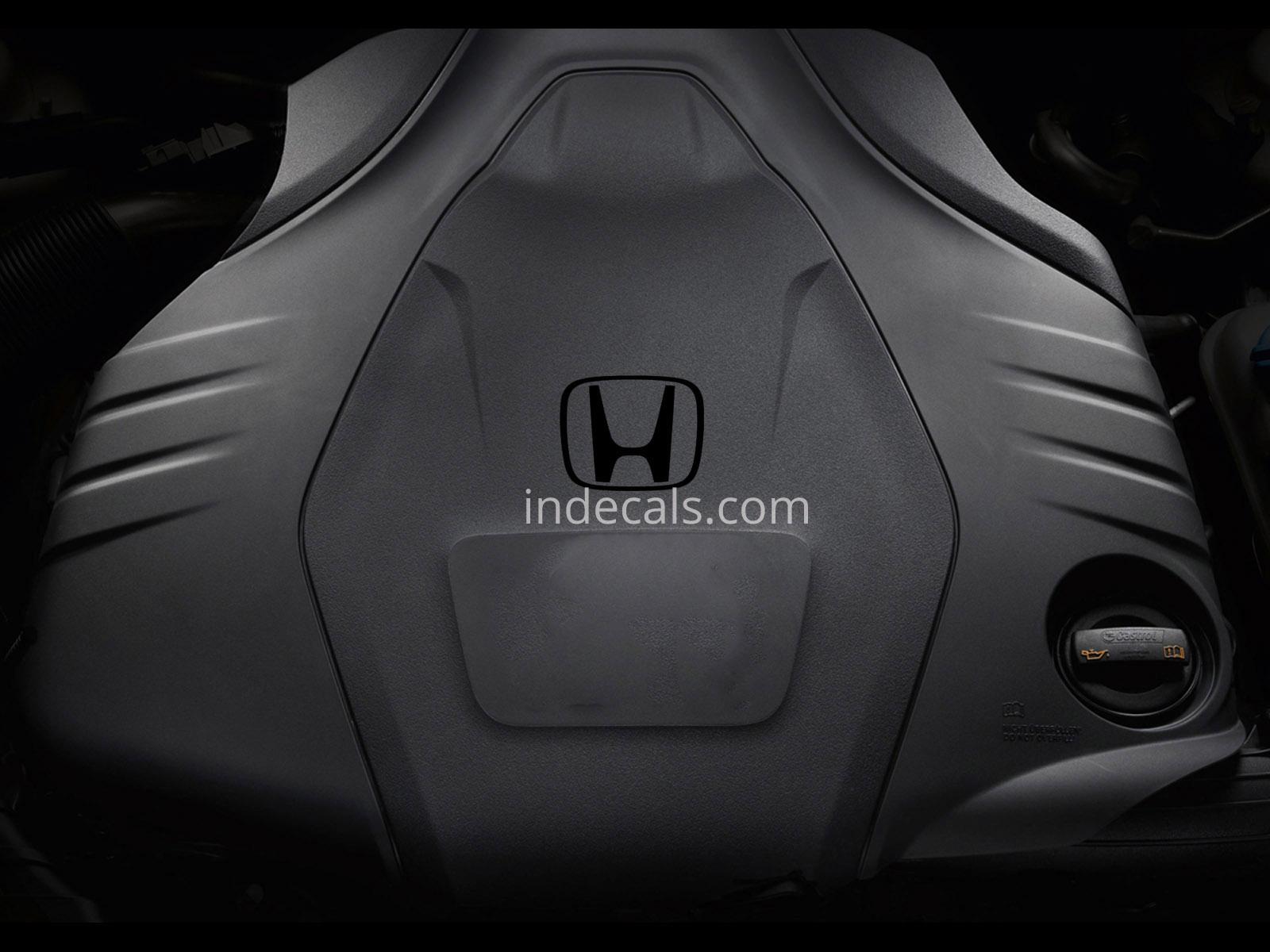 3 x Honda Stickers for Engine Cover - Black