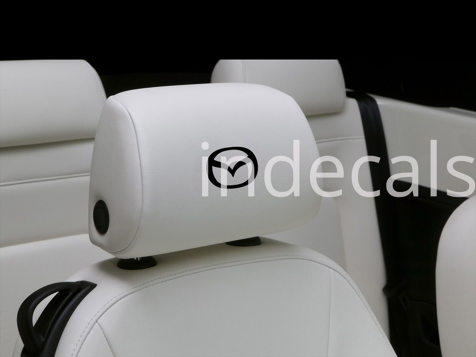 6 x Mazda Stickers for Headrests - Black