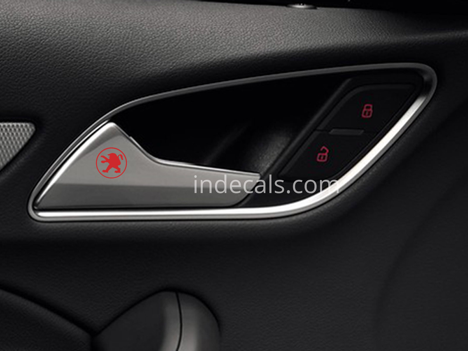 6 x Peugeot Stickers for Door Handle - Red