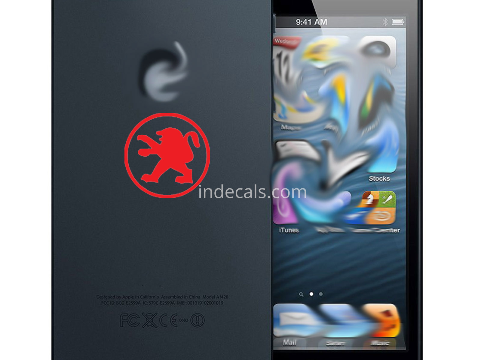 3 x Peugeot Stickers for Smartphone - Red