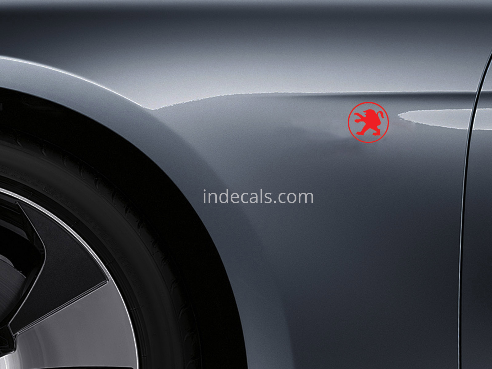 3 x Peugeot Stickers for Wings - Red