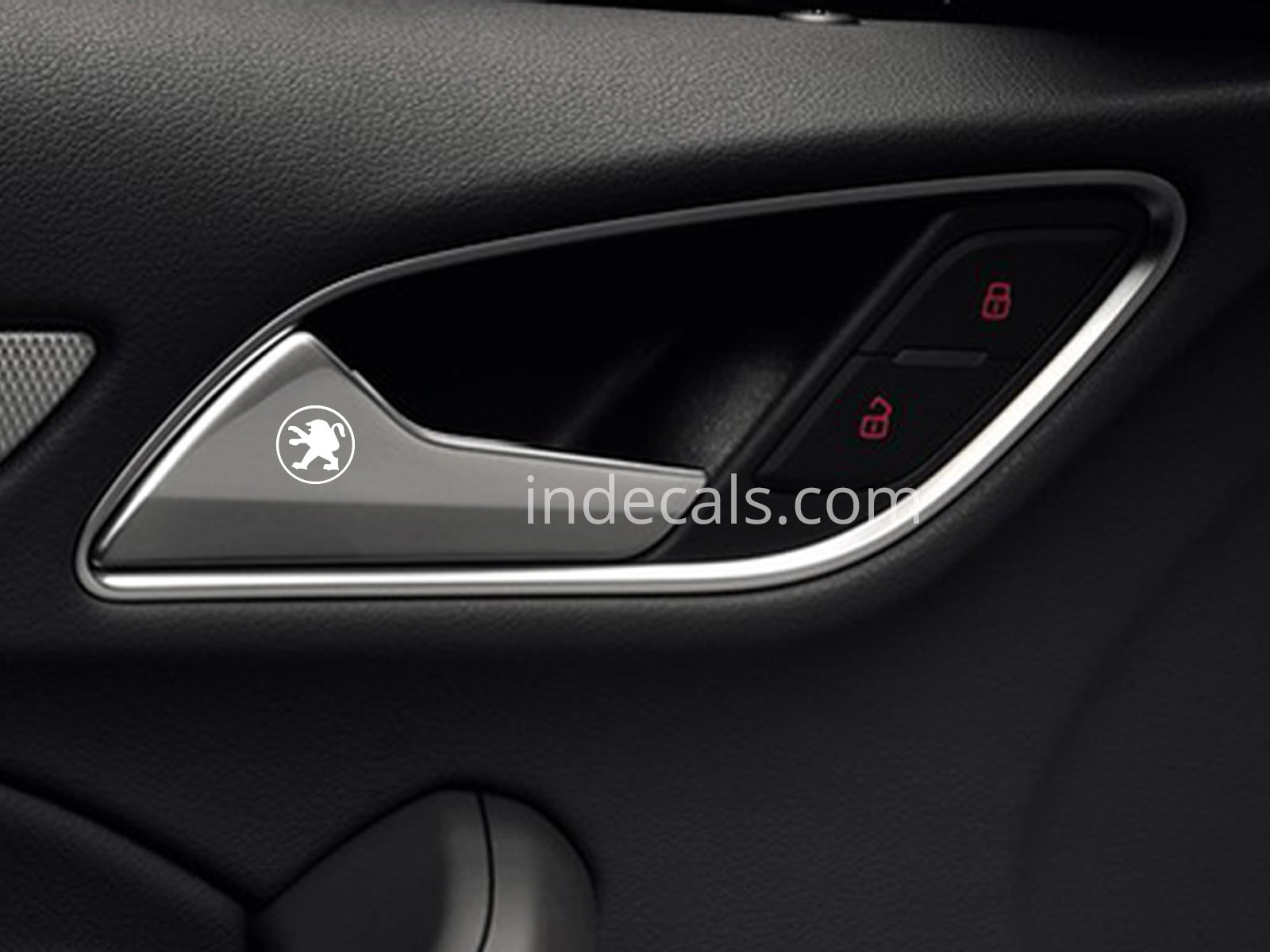 6 x Peugeot Stickers for Door Handle - White