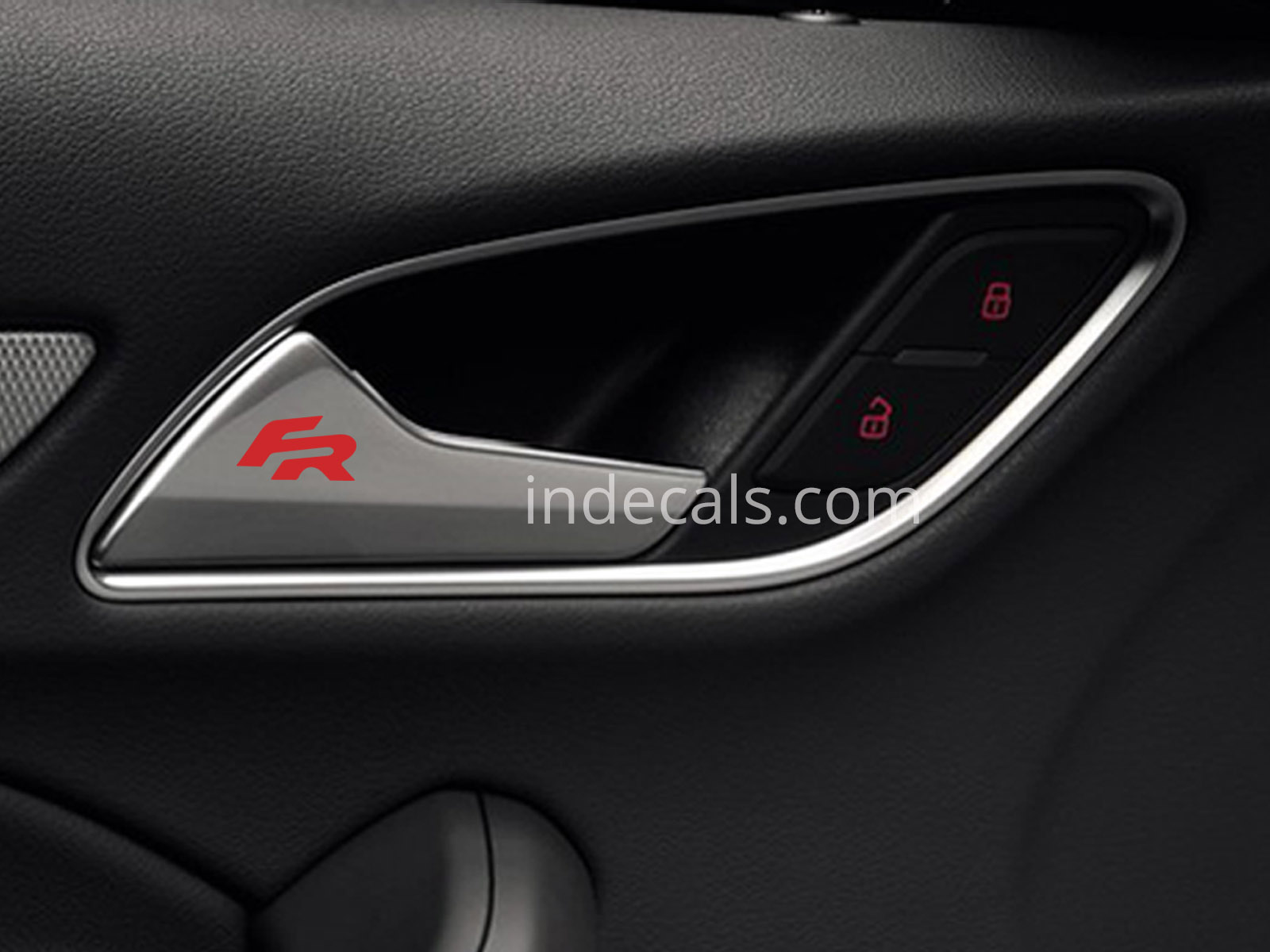6 x Seat FR Stickers for Door Handle - Red
