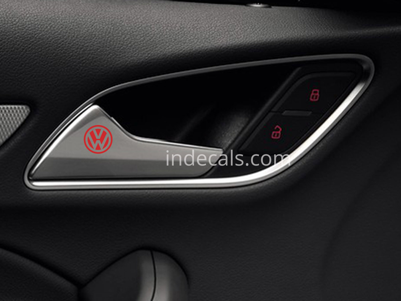 6 x Volkswagen Stickers for Door Handle - Red