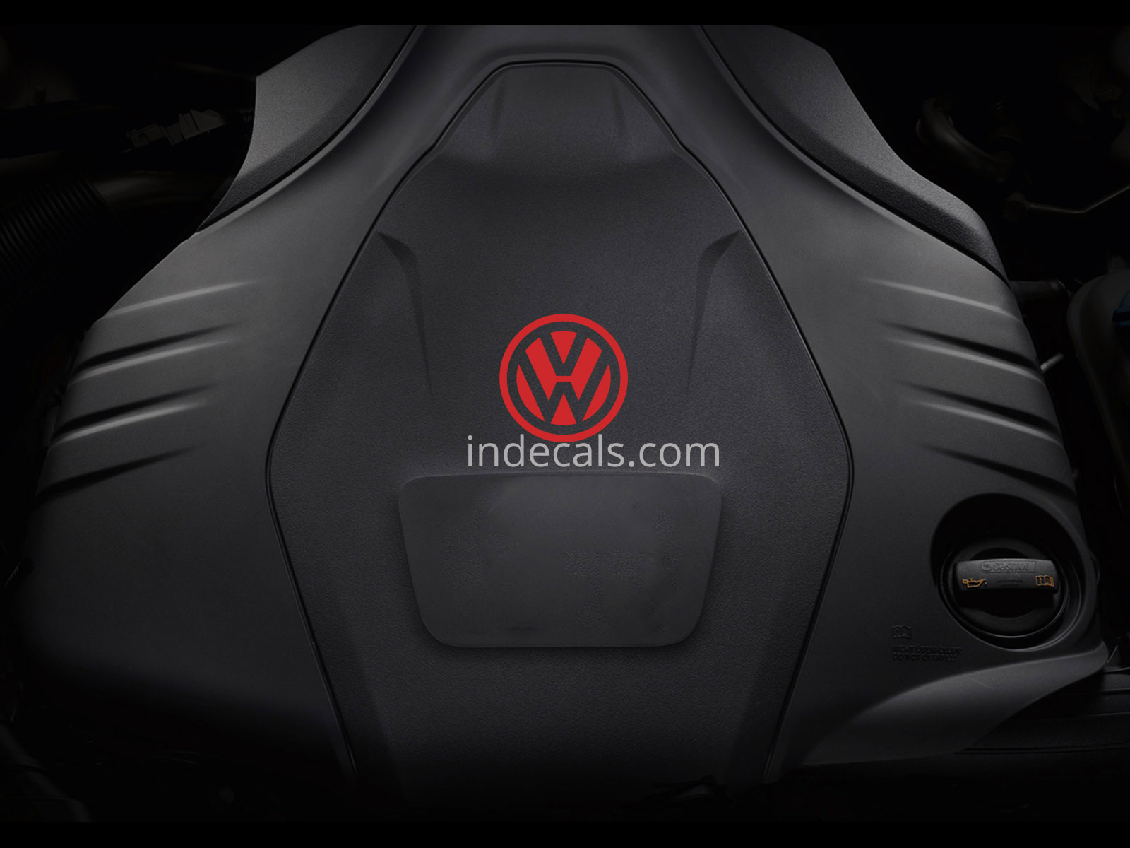 3 x Volkswagen Stickers for Engine Cover - Red