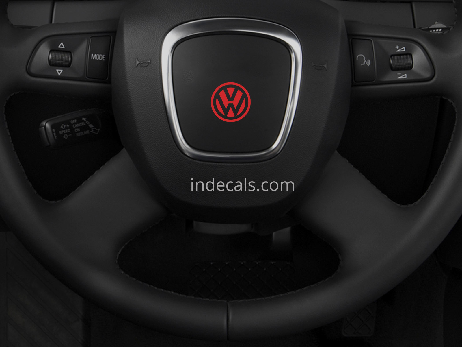 3 x Volkswagen Stickers for Steering Wheel - Red