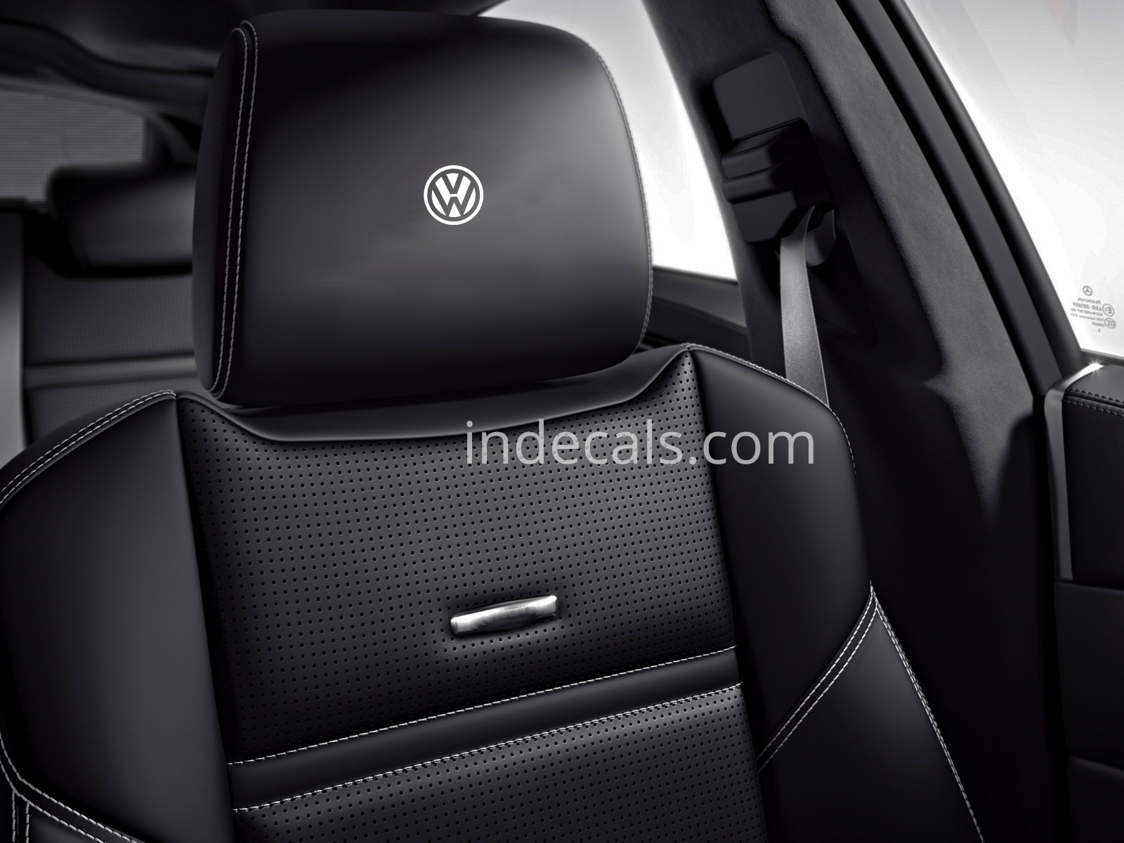 6 x Volkswagen Stickers for Headrests - White