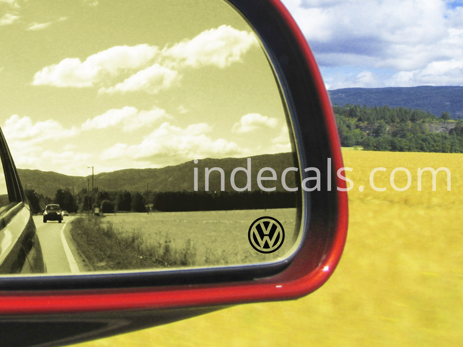 3 x Volkswagen Stickers for Mirror Glass - Black