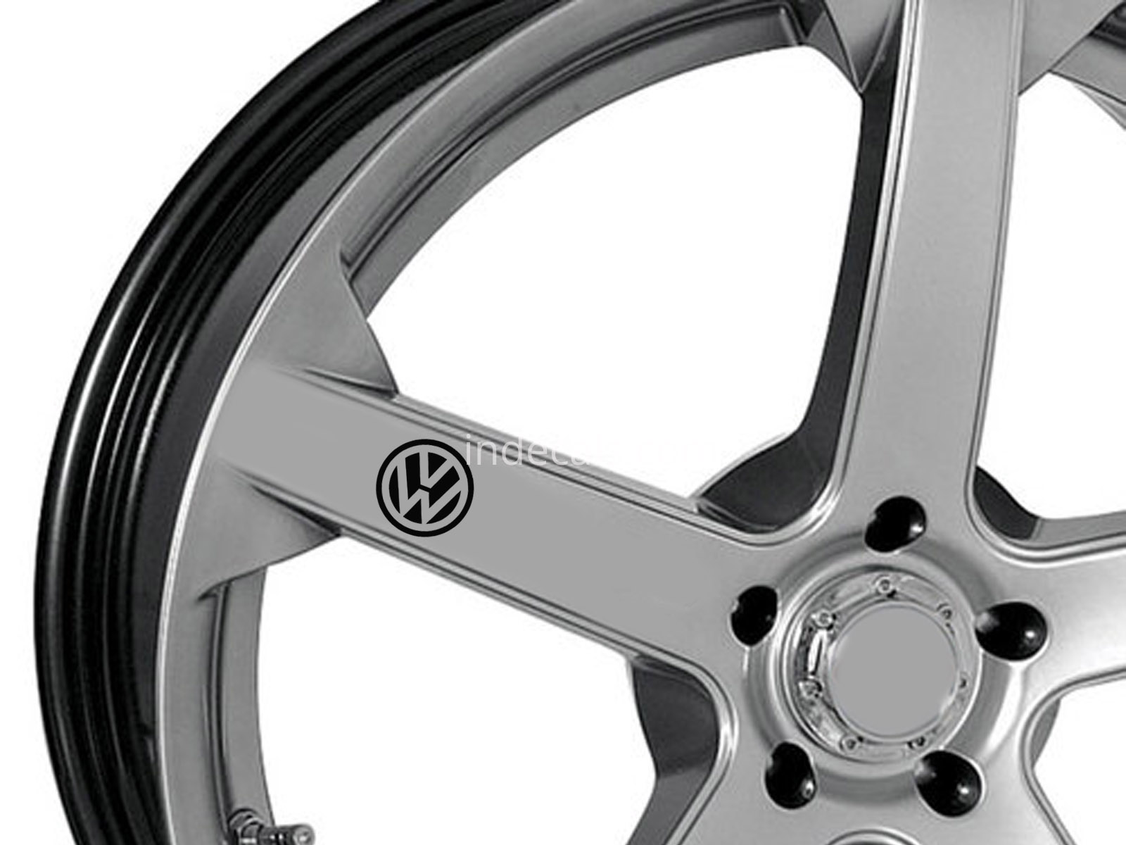 6 x Volkswagen Stickers for Wheels - Black