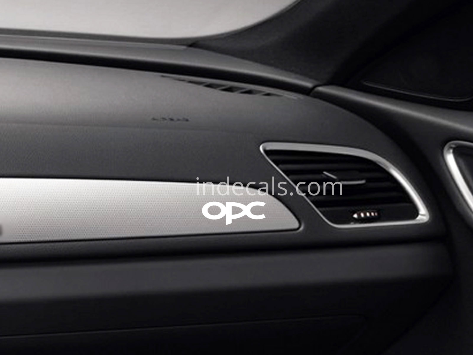 3 x Opel OPC Stickers for Dash Trim - White 
