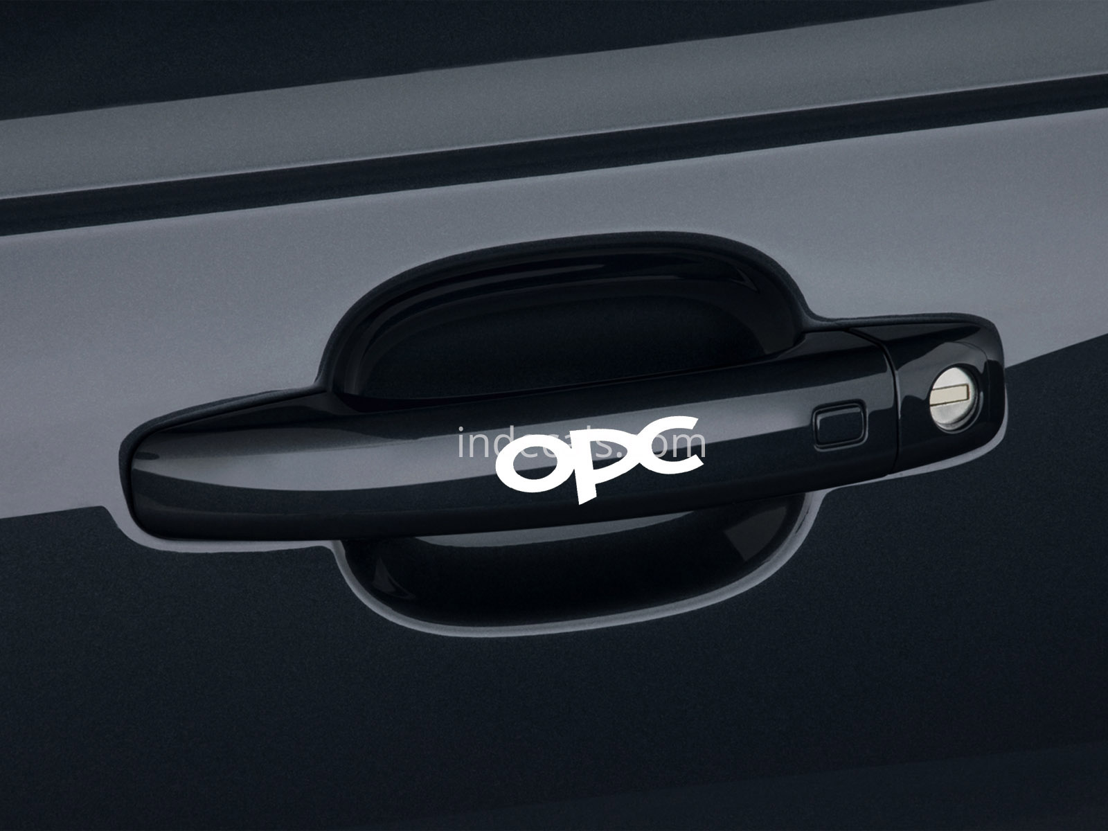 6 x Opel OPC Stickers for Door Handles - White