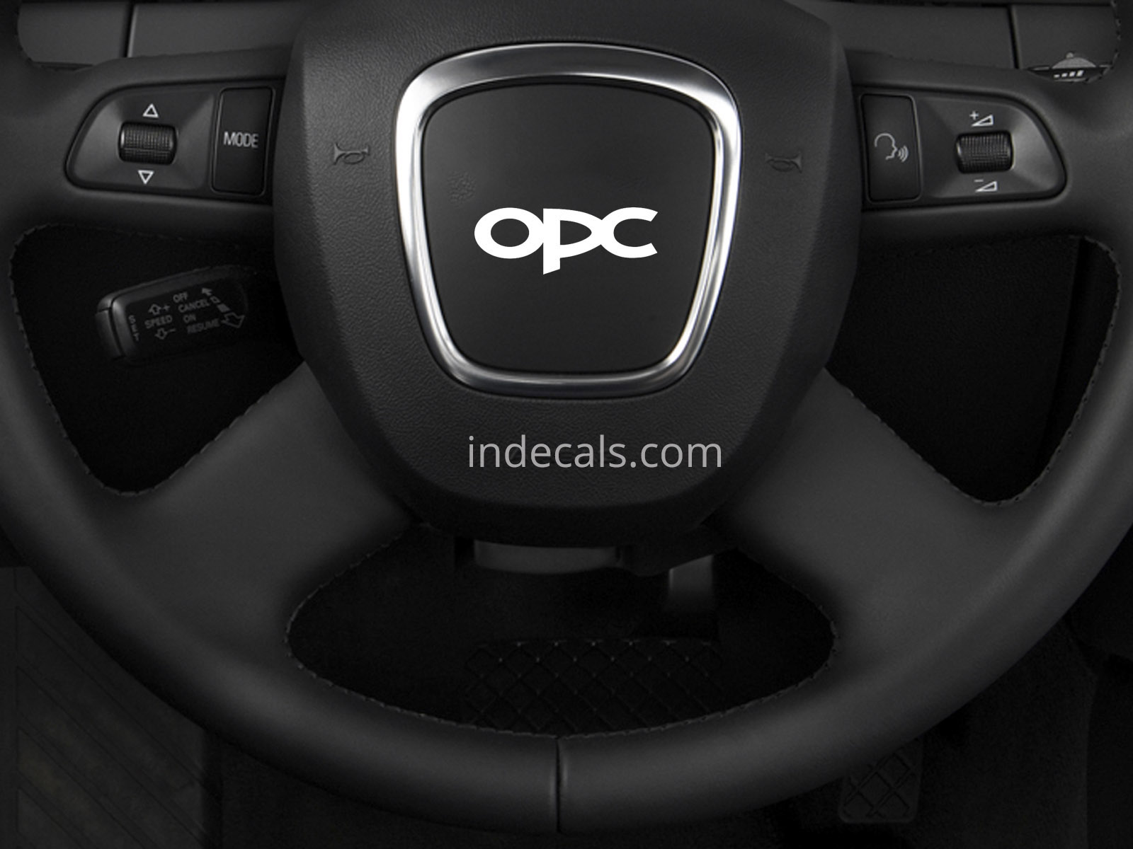 3 x Opel OPC Stickers for Steering Wheel - White