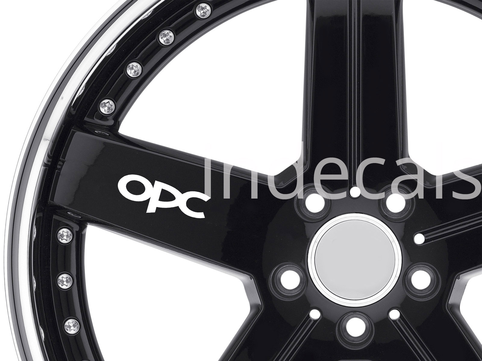 6 x Opel OPC Stickers for Wheels - White