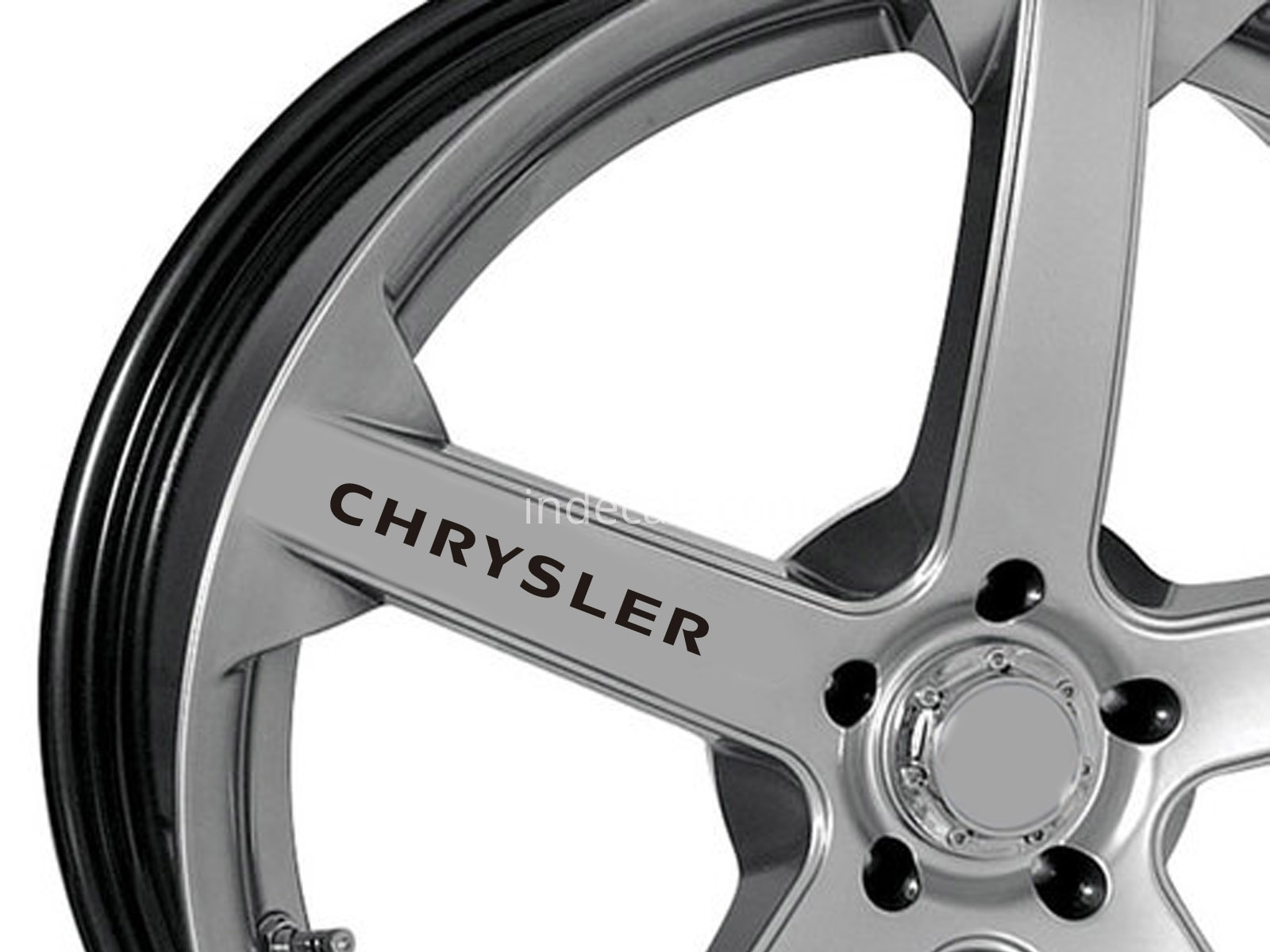 6 x Chrysler Stickers for Wheels - Black