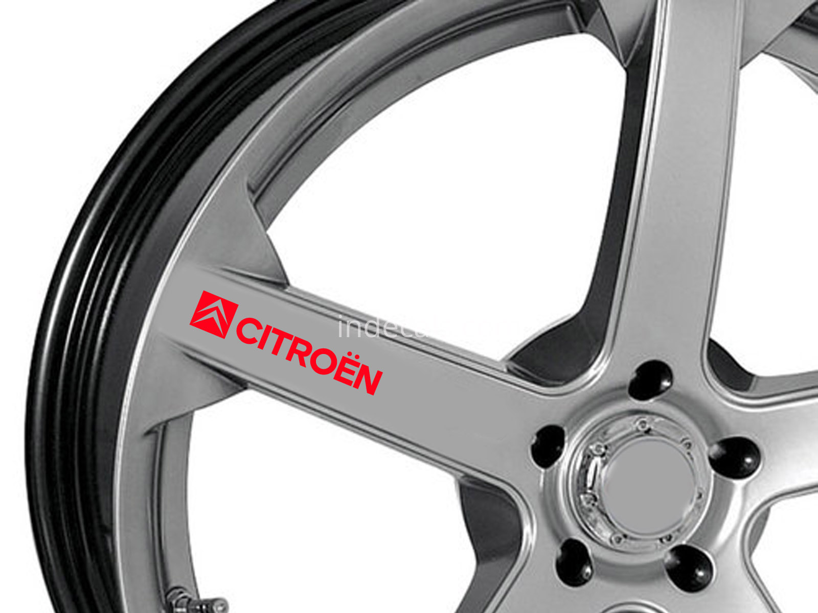 6 x Citroen Stickers for Wheels - Red