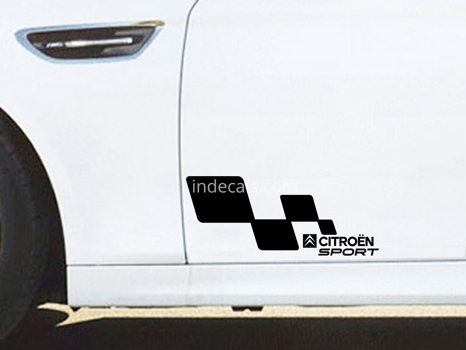 2 x Citroen Racing Flag Stickers - Black
