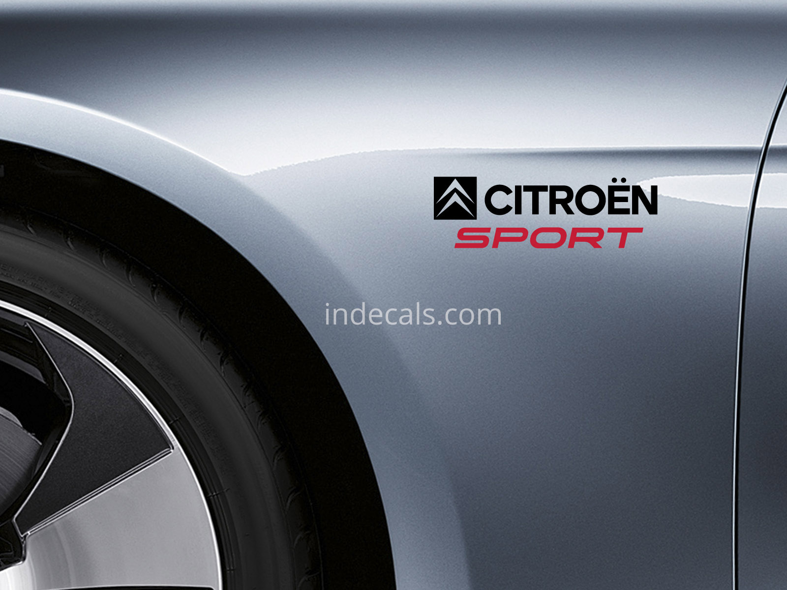 2 x Citroen Sports stickers for Wings - Black & Red