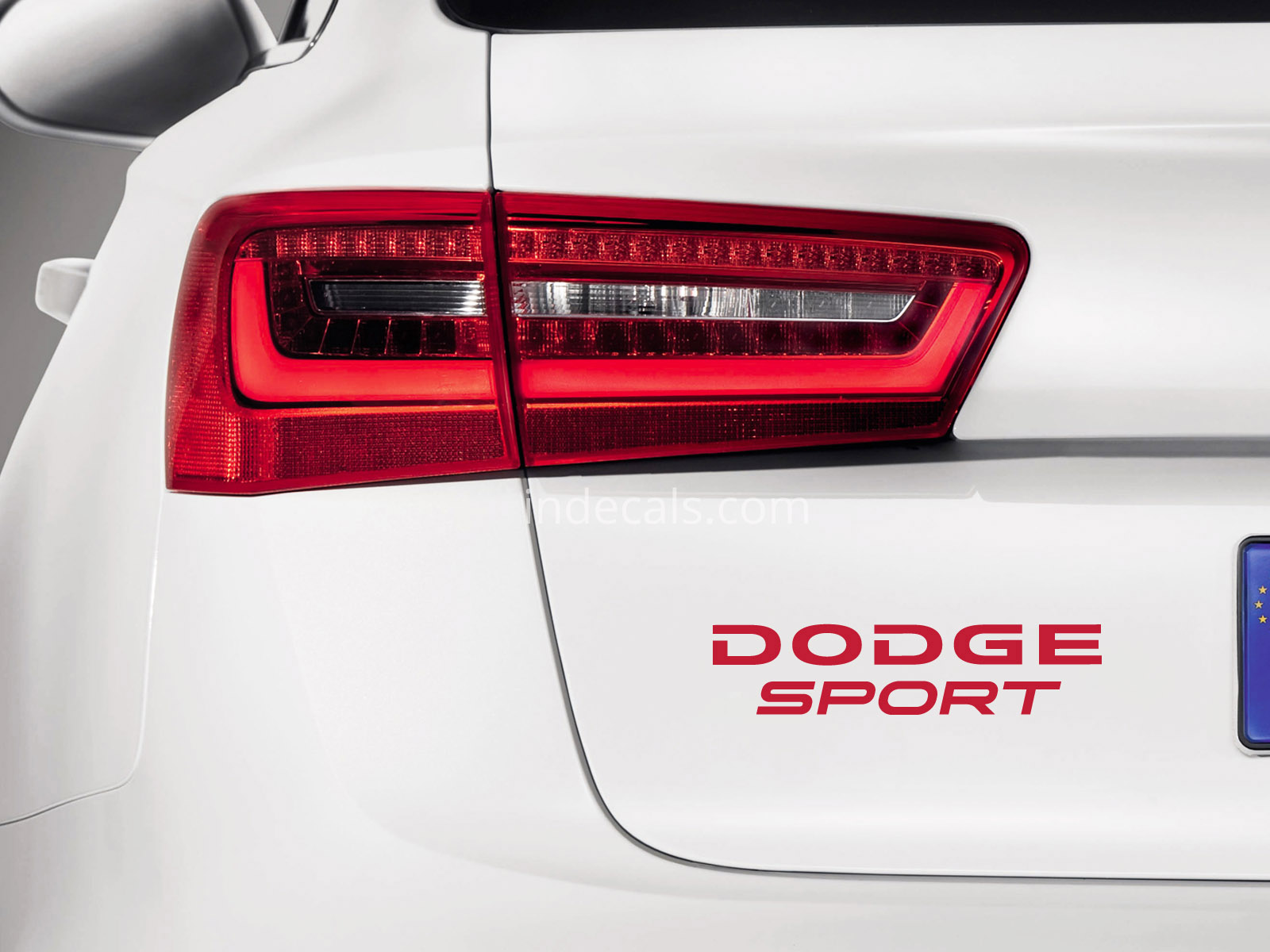 1 x Dodge Sports Sticker for Trunk - Red