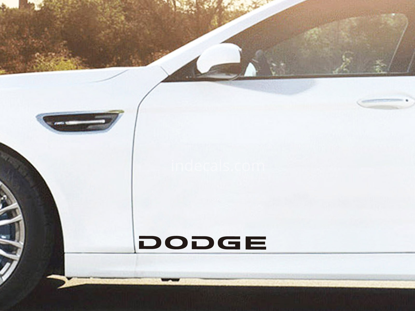 2 x Dodge Stickers for Doors Large - Black