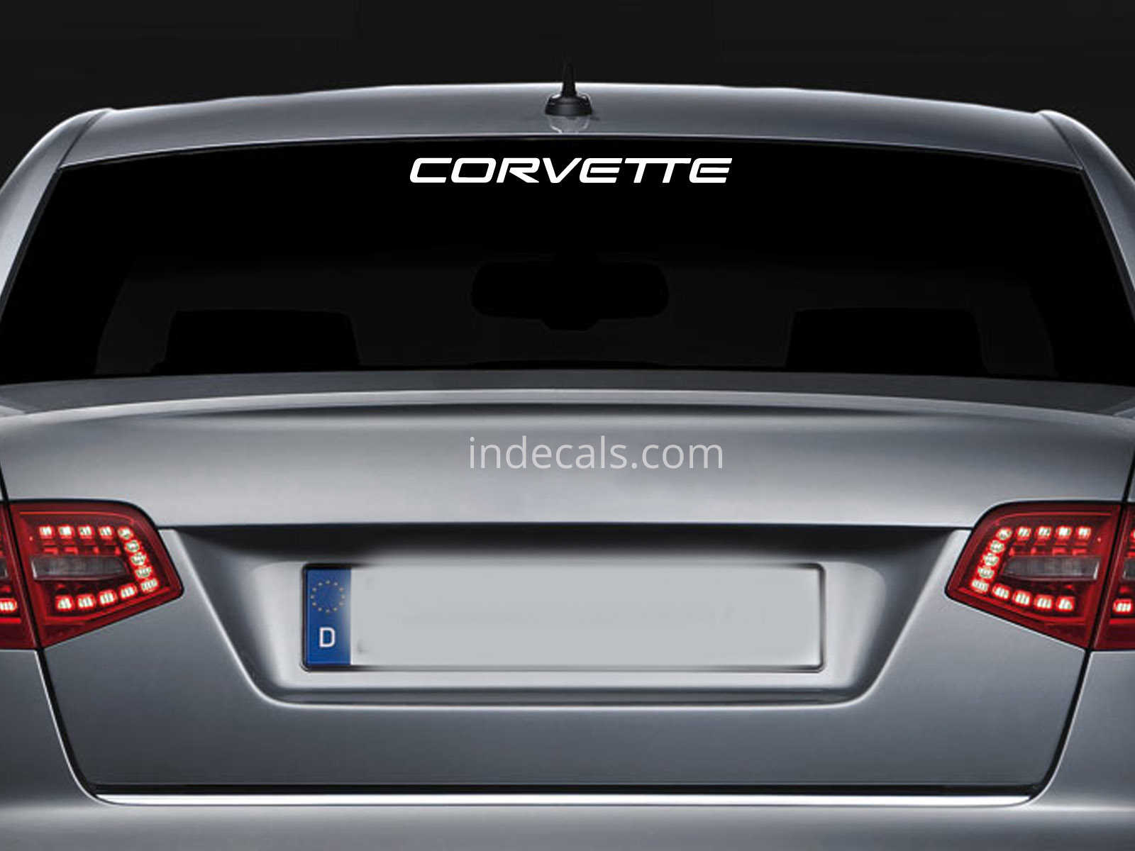 1 x Corvette Sticker for Windshield or Back Window - White