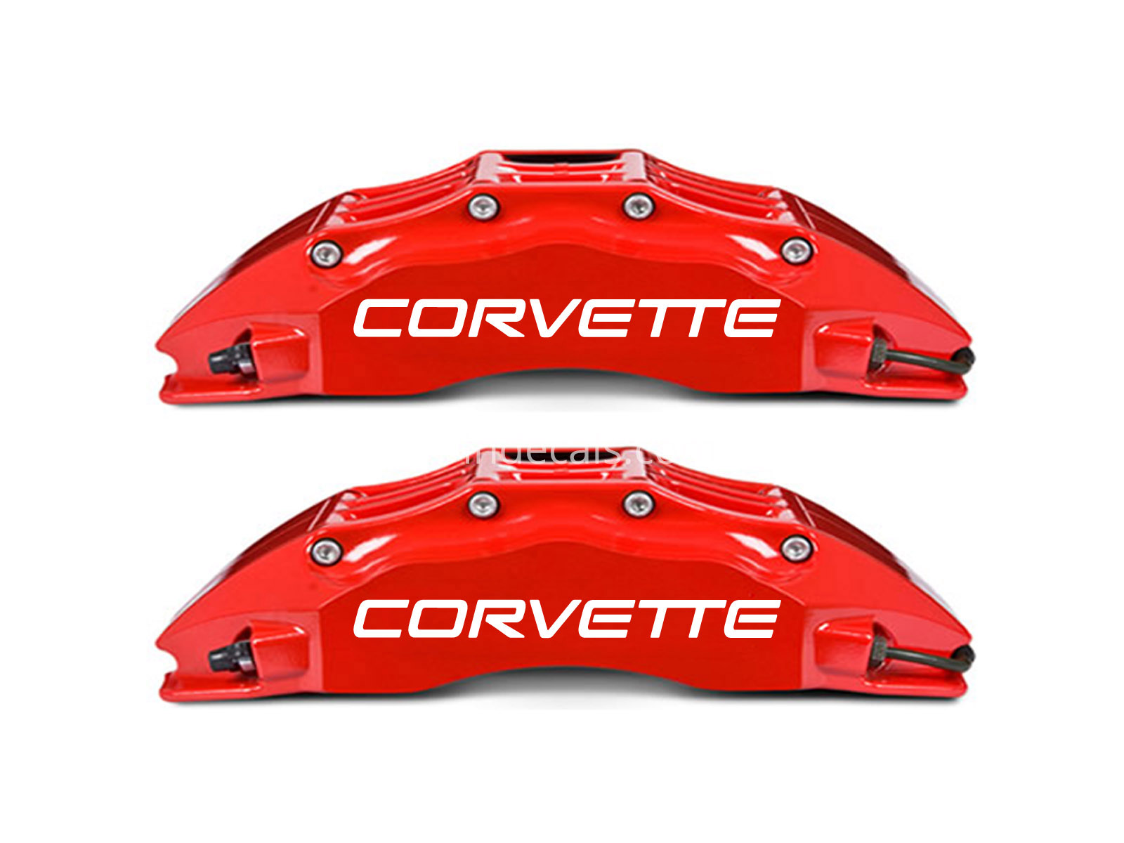 6 x Corvette Stickers for Brakes - White