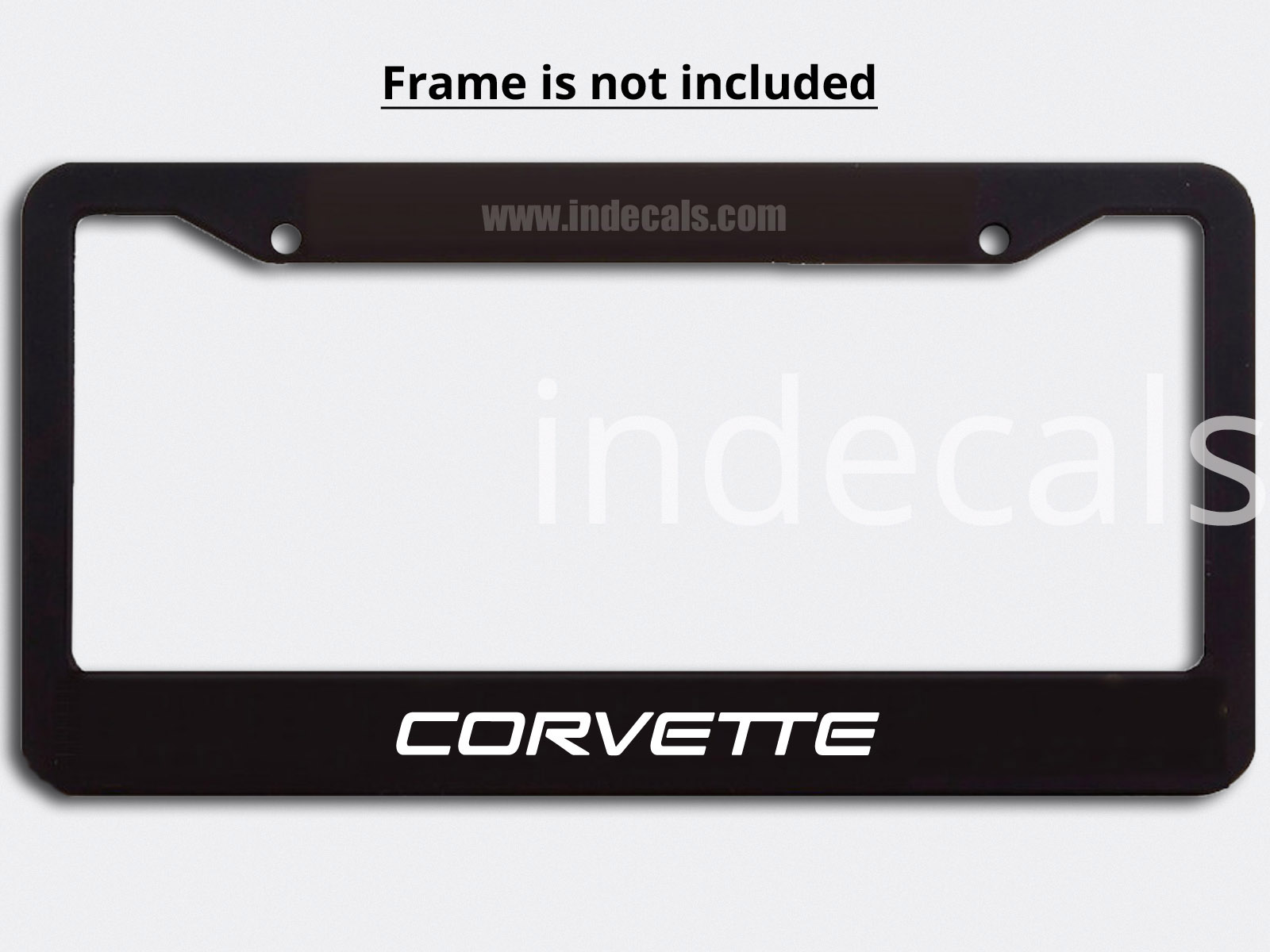 3 x Corvette Stickers for Plate Frame - White