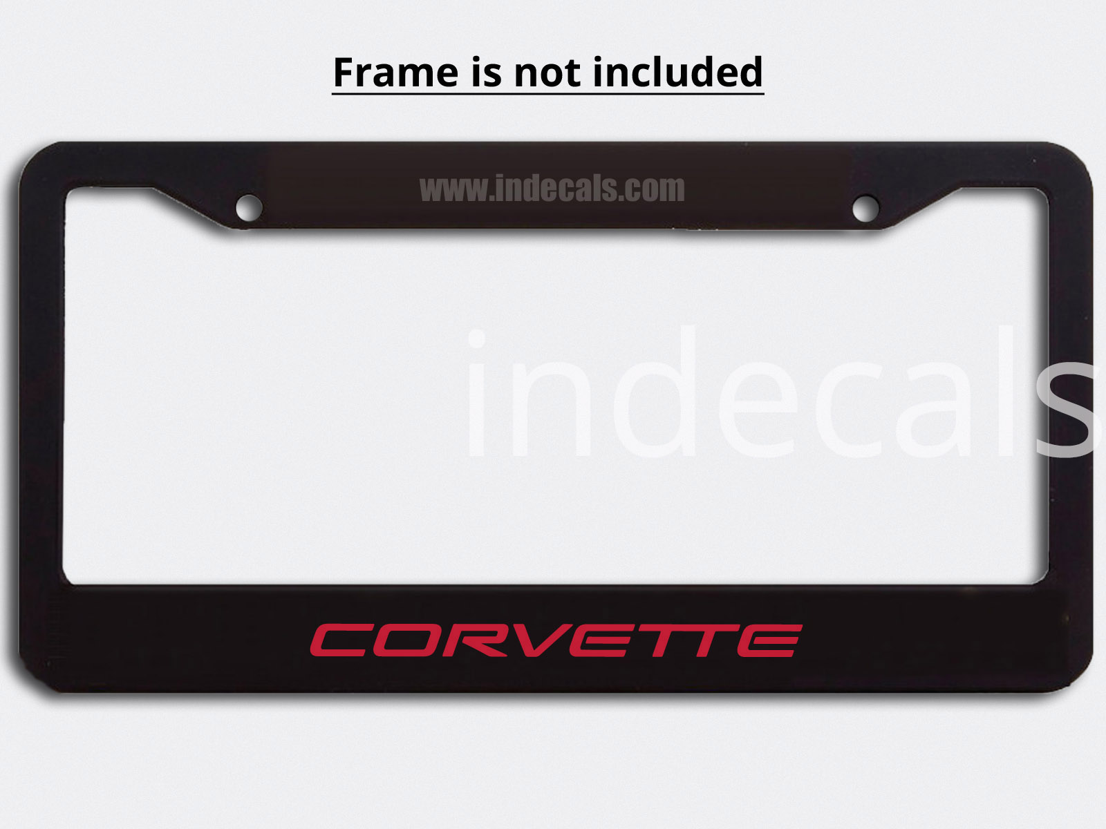3 x Corvette Stickers for Plate Frame - Red