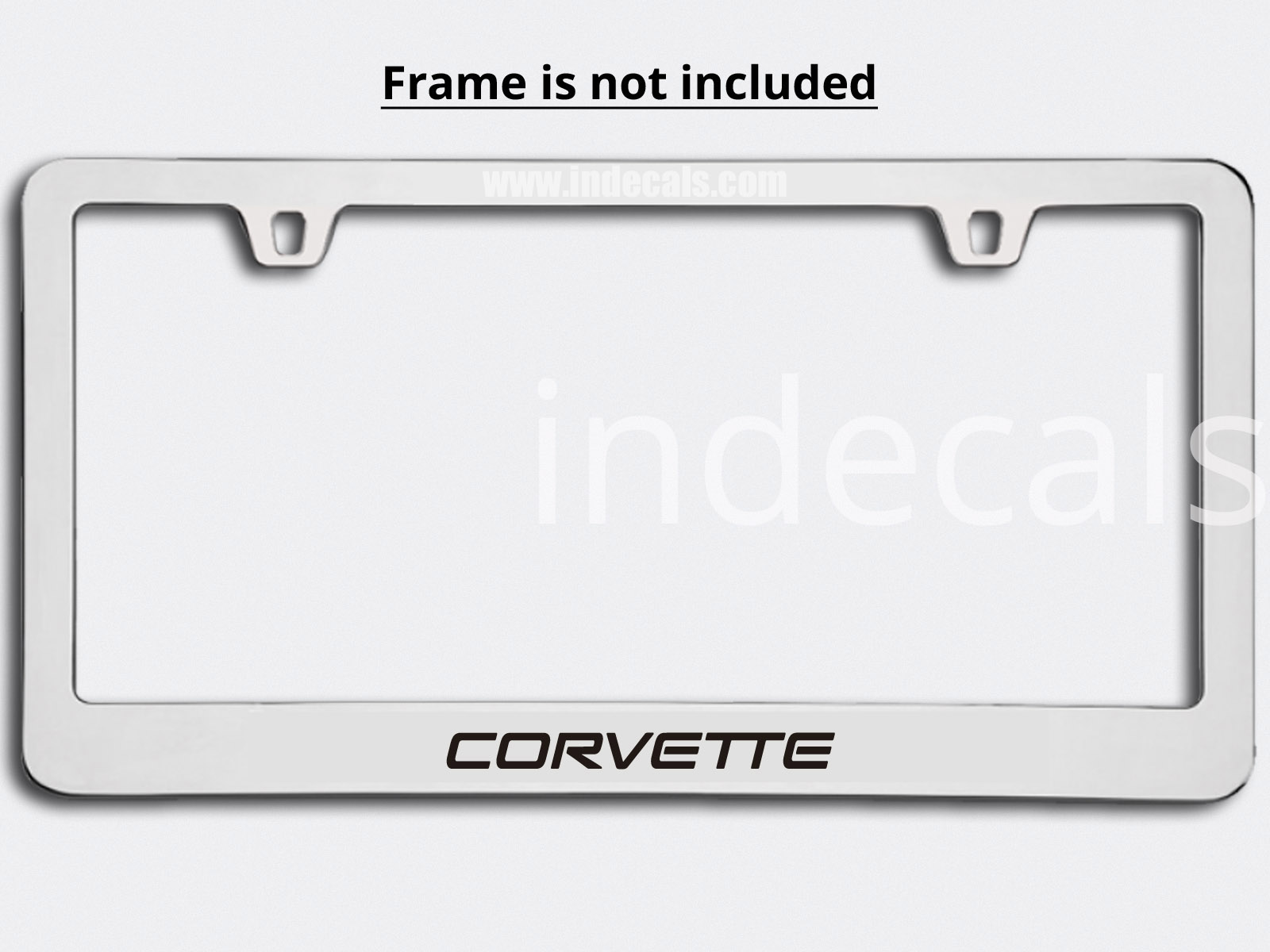 3 x Corvette Stickers for Plate Frame - Black