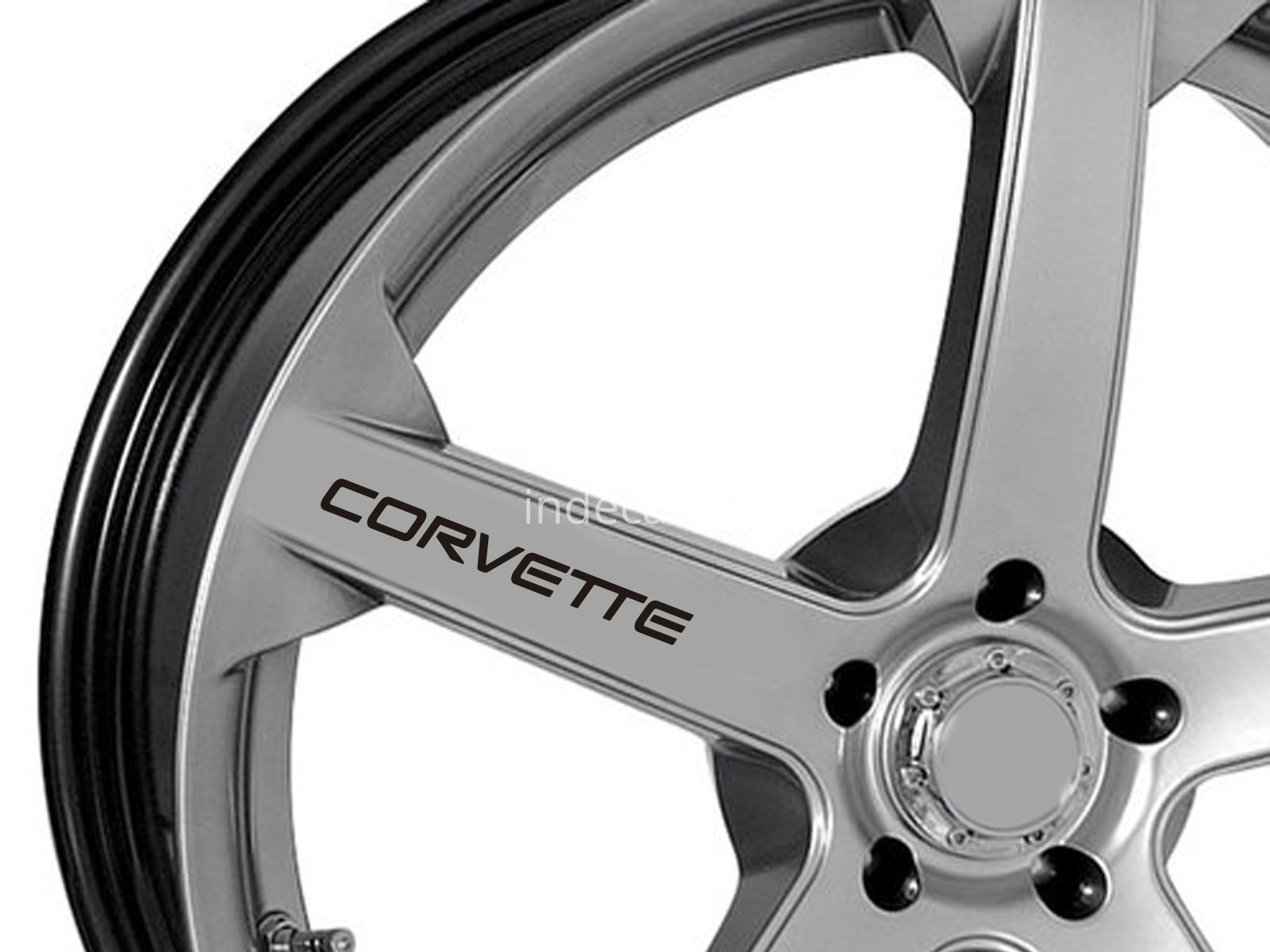 6 x Corvette Stickers for Wheels - Black