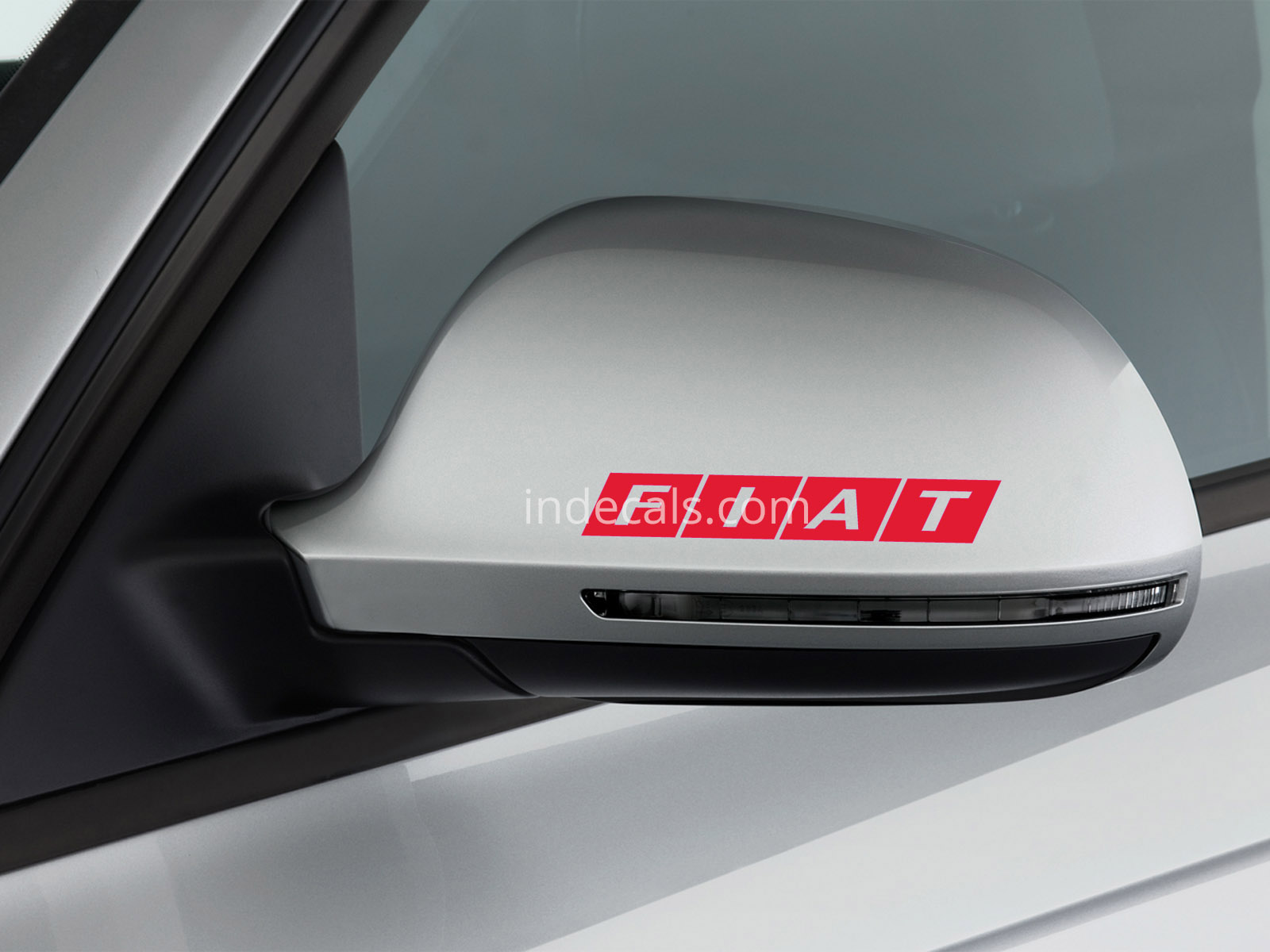 3 x Fiat Stickers for Mirrors - White