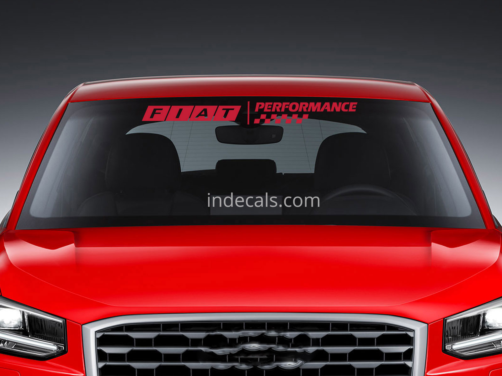 1 x Fiat Performance Sticker for Windshield or Back Window - Red