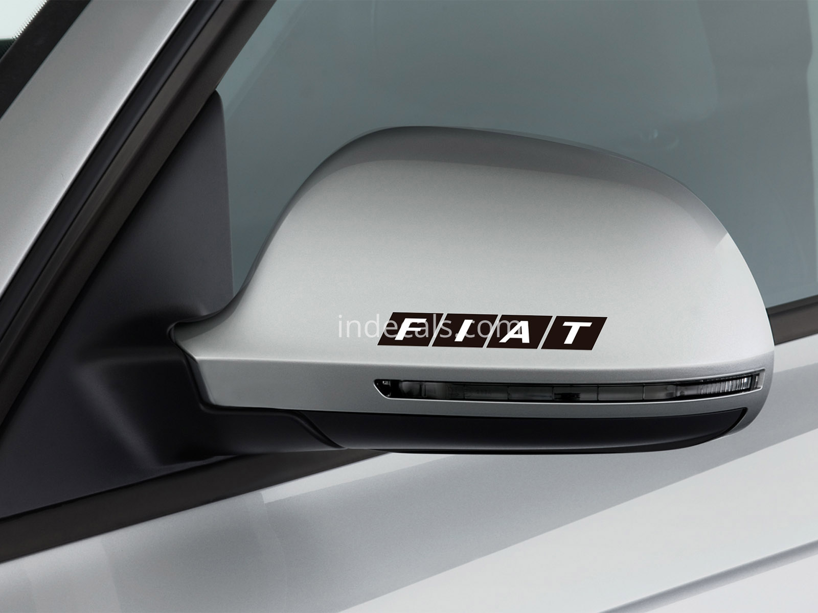 3 x Fiat Stickers for Mirrors - Black