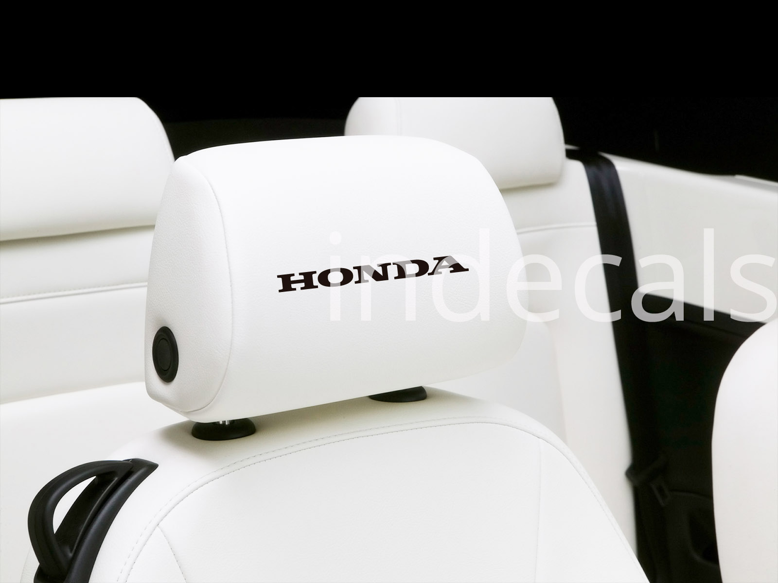 6 x Honda Stickers for Headrests - Black