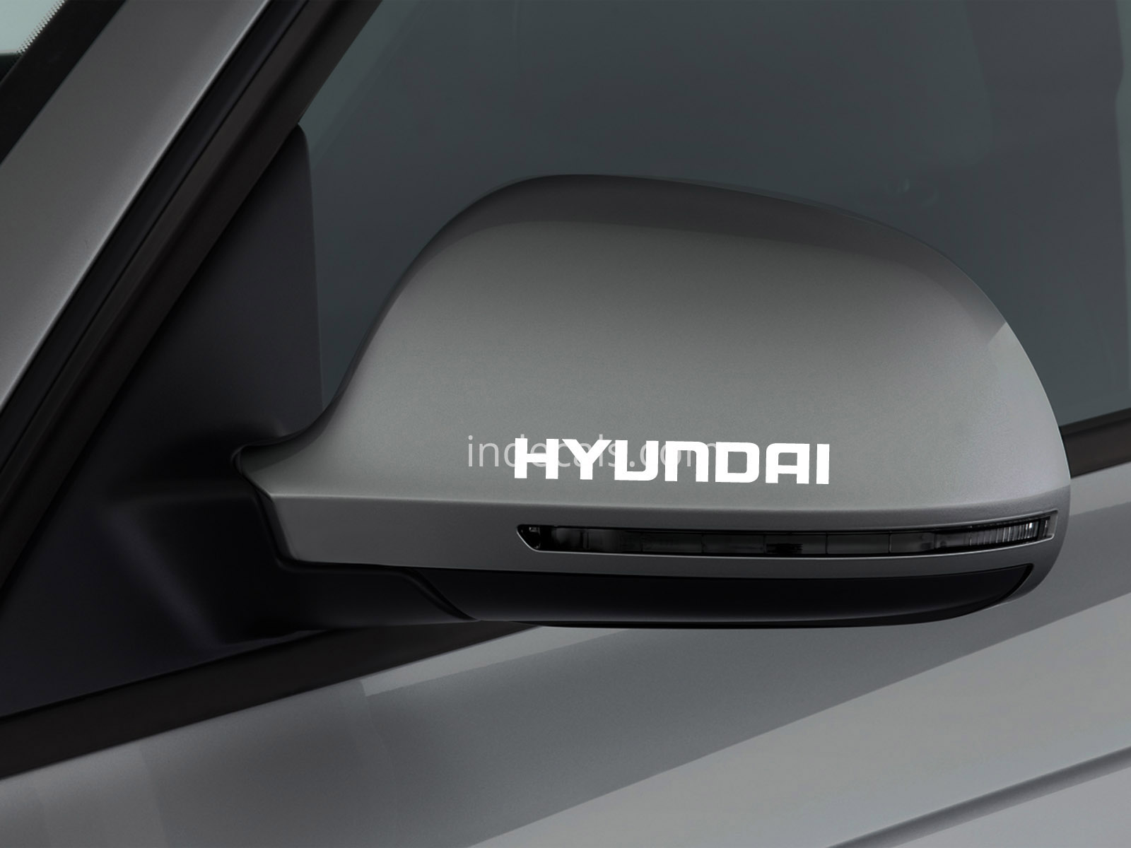 3 x Hyundai Stickers for Mirror - White