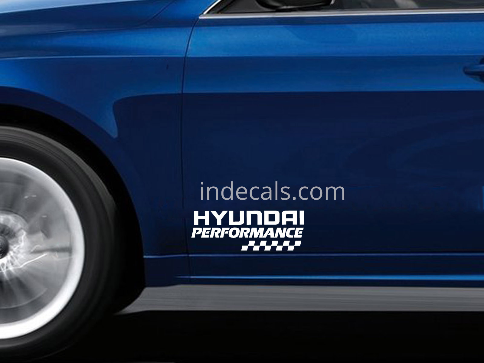 2 x Hyundai Performance Stickers for Doors - White