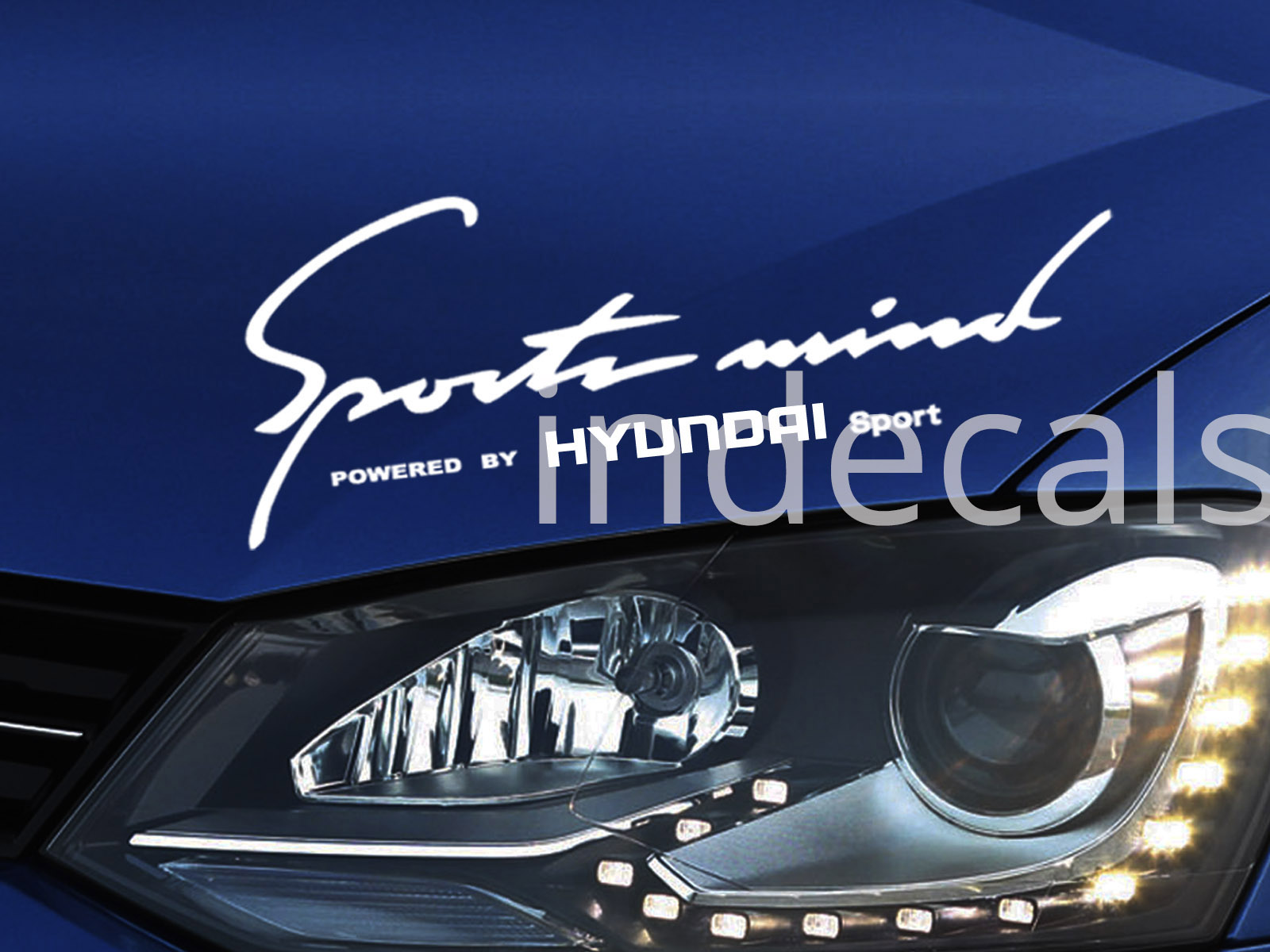 1 x Hyundai Sports Mind Sticker - White