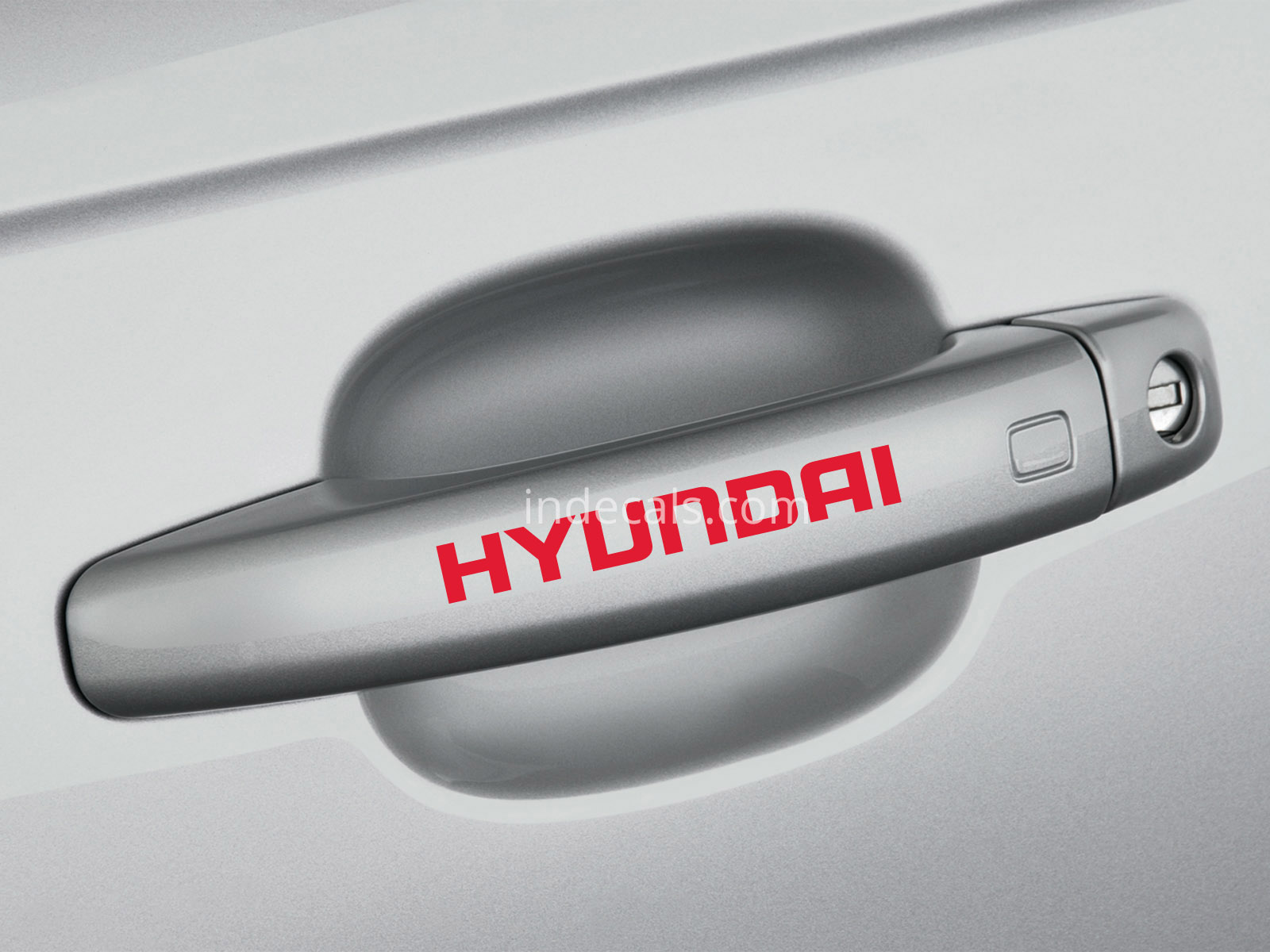 6 x Hyundai Stickers for Door Handles - Red