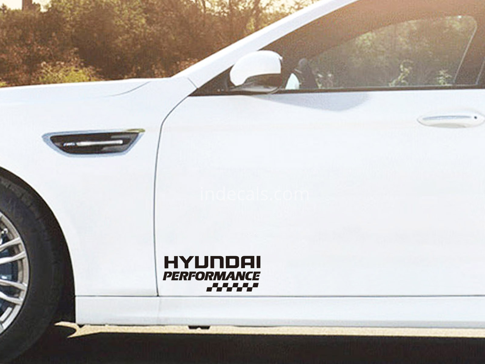 2 x Hyundai Performance Stickers for Doors - Black
