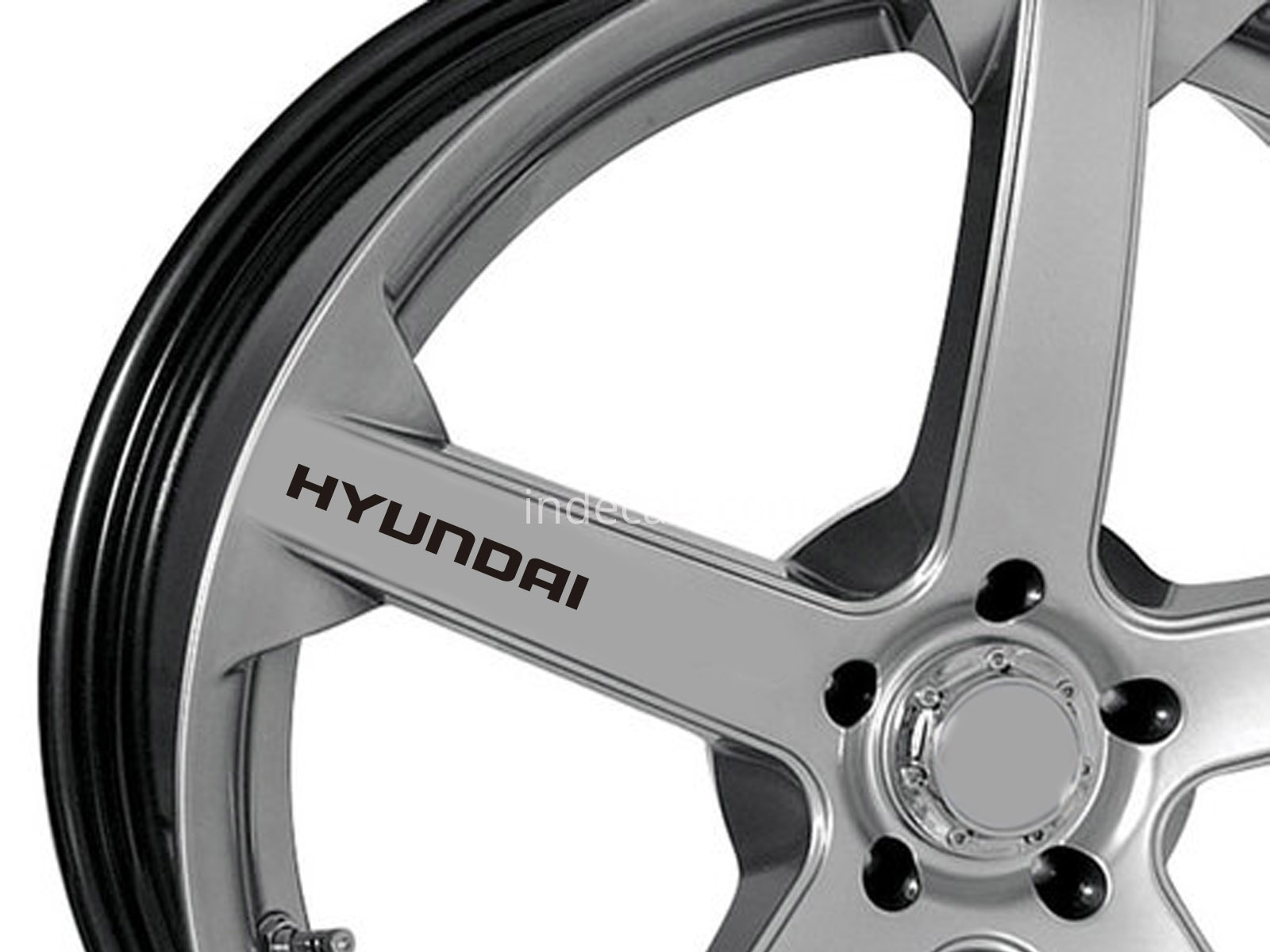 6 x Hyundai Stickers for Wheels - Black