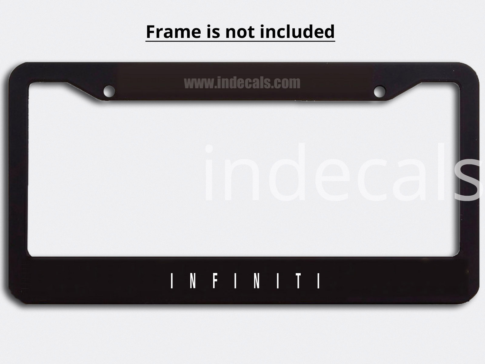 3 x Infiniti Stickers for Plate Frame - White