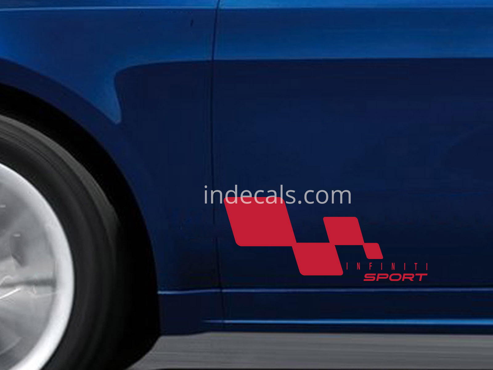 2 x Infiniti Racing Flag Stickers - Red