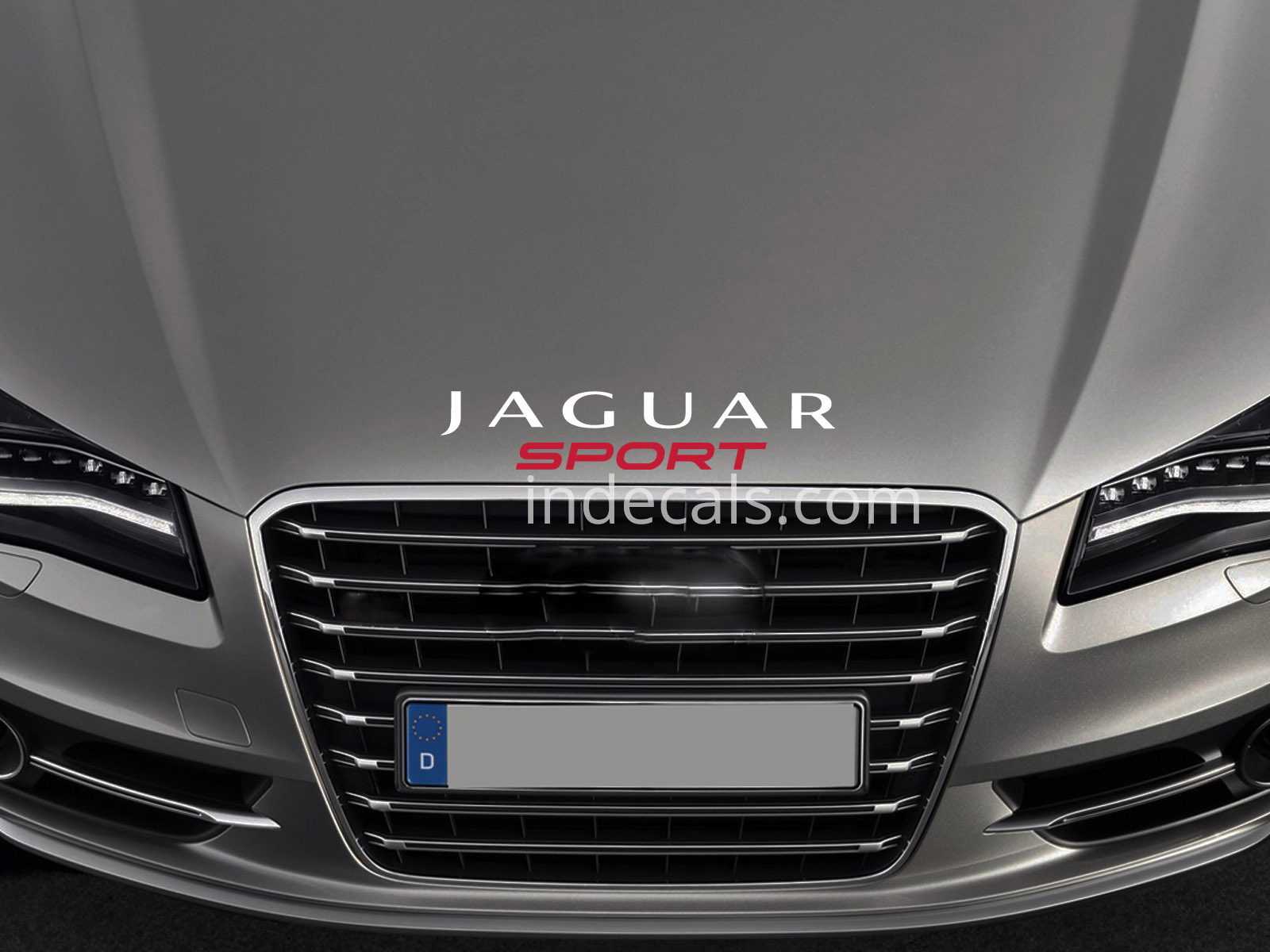 1 x Jaguar Sport Sticker for Bonnet - White & Red