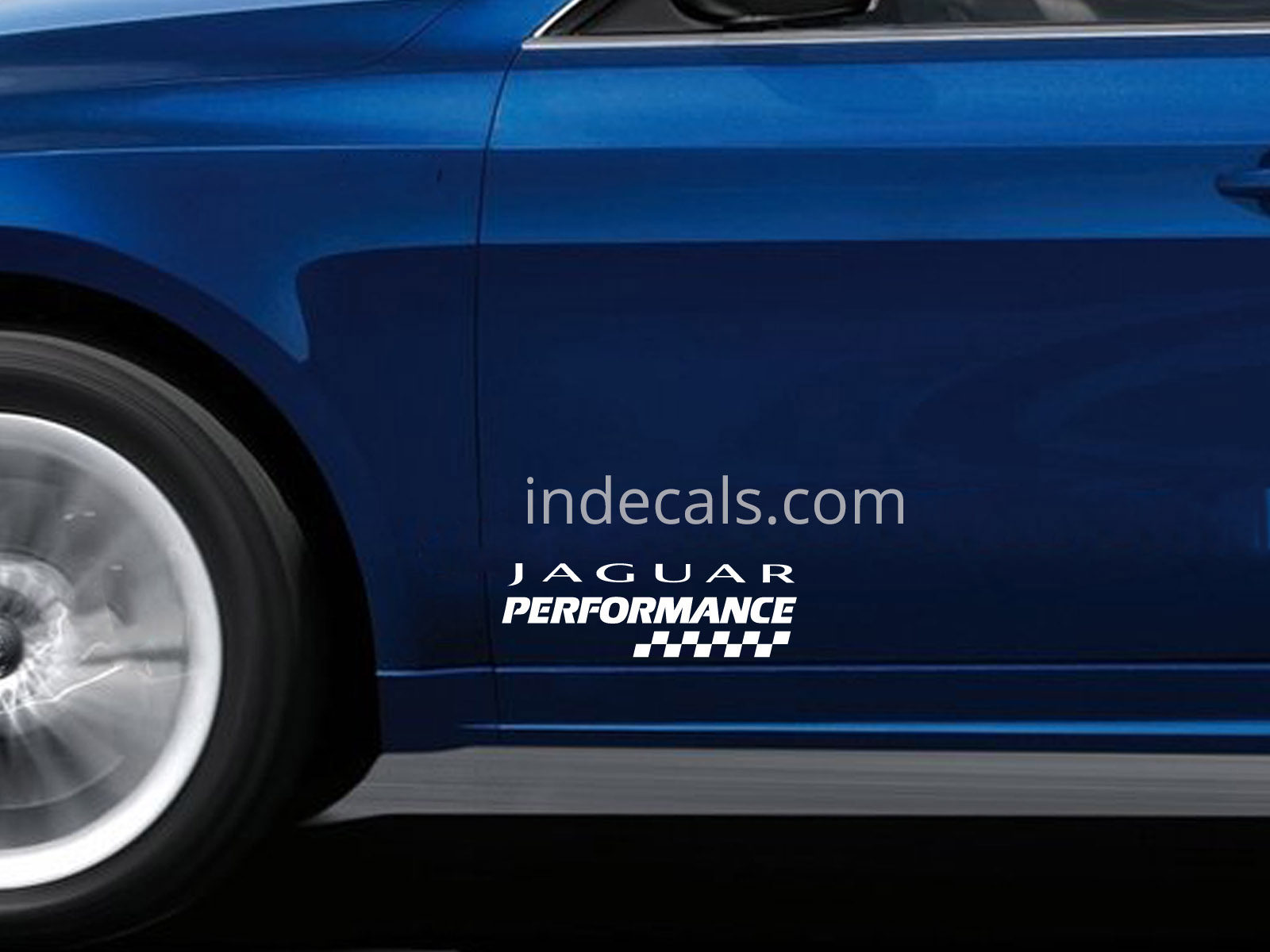 2 x Jaguar Performance Stickers for Doors - White