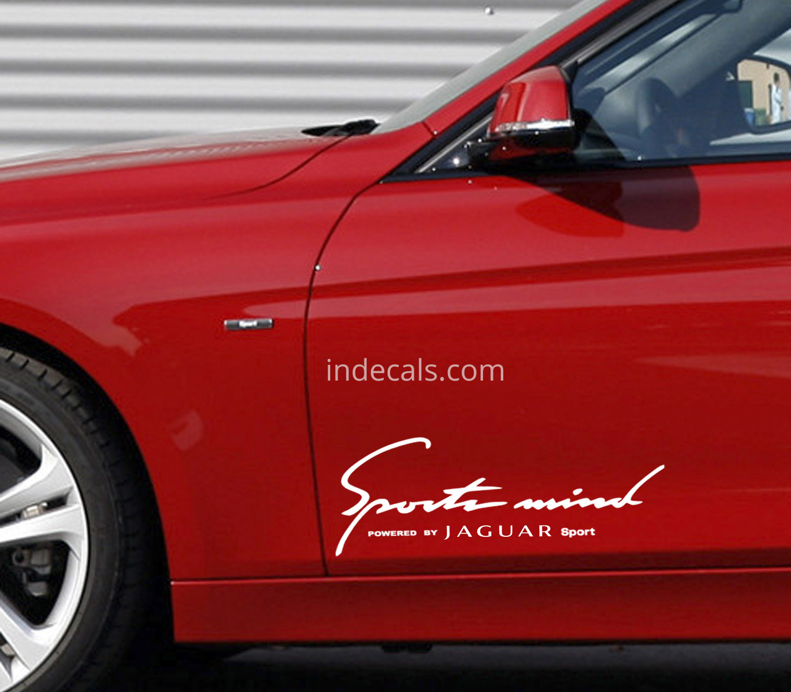 2 x Jaguar Sports Mind Stickers XL - White