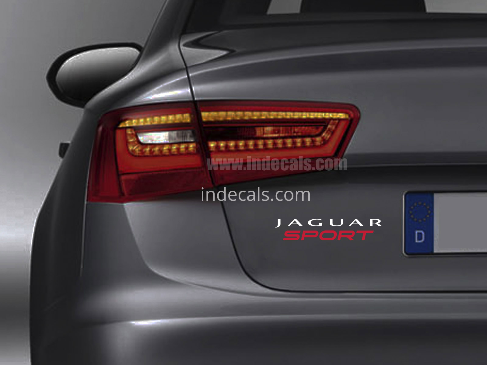 1 x Jaguar Sports Sticker for Trunk - White & Red