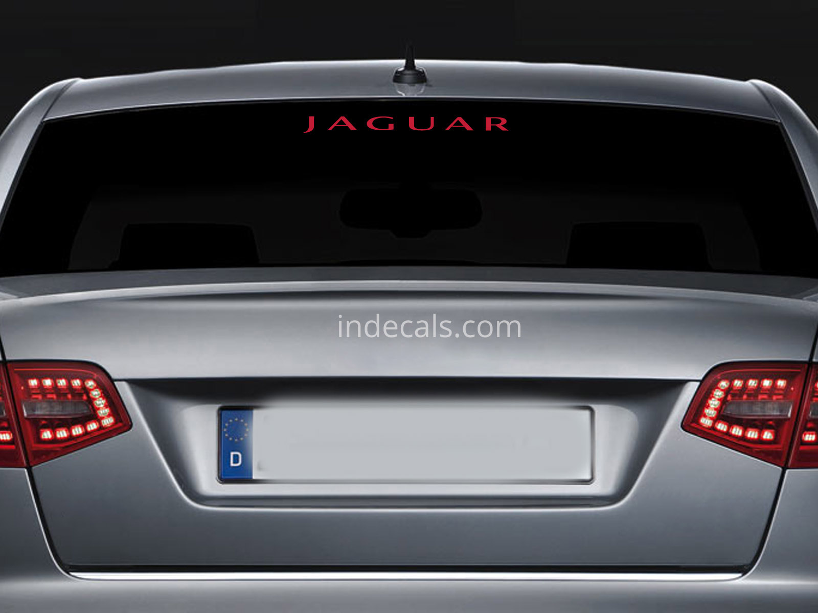1 x Jaguar Sticker for Windshield or Back Window - Red