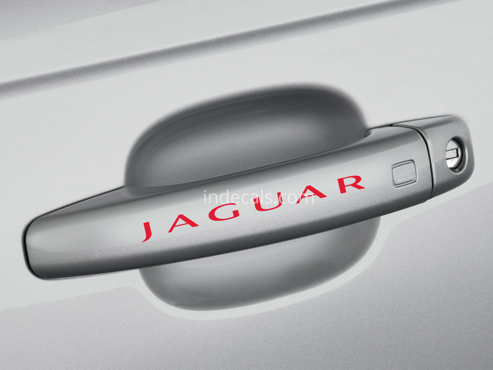 6 x Jaguar Stickers for Door Handles - Red
