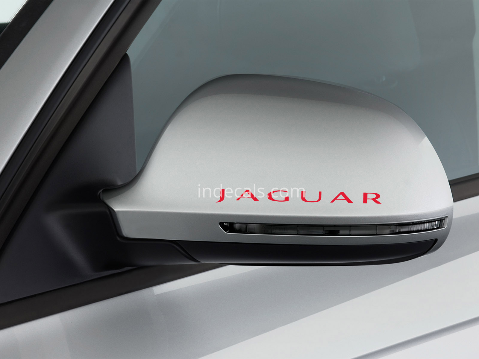 3 x Jaguar Stickers for Mirrors - Red