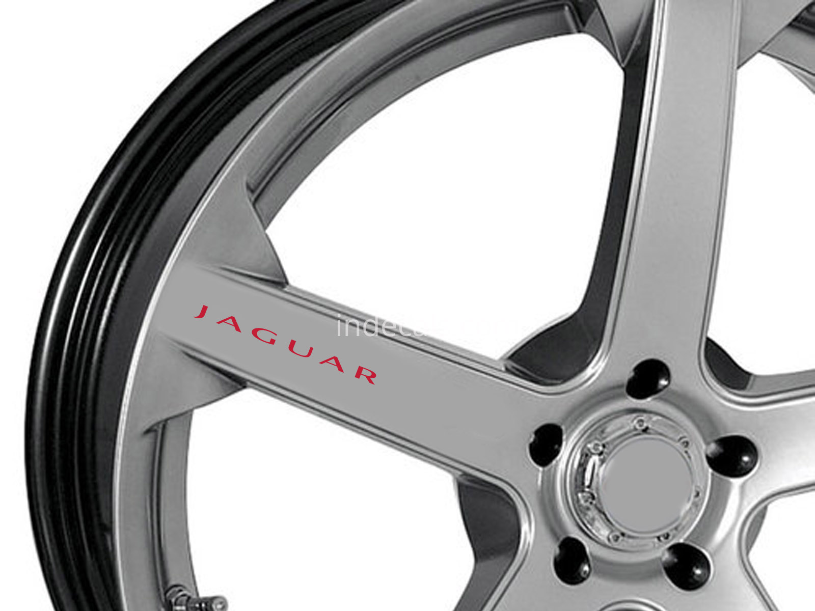 6 x Jaguar Stickers for Wheels - Red